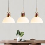 Halfmoon Arc (Glass, Wood) Pendant Lamp