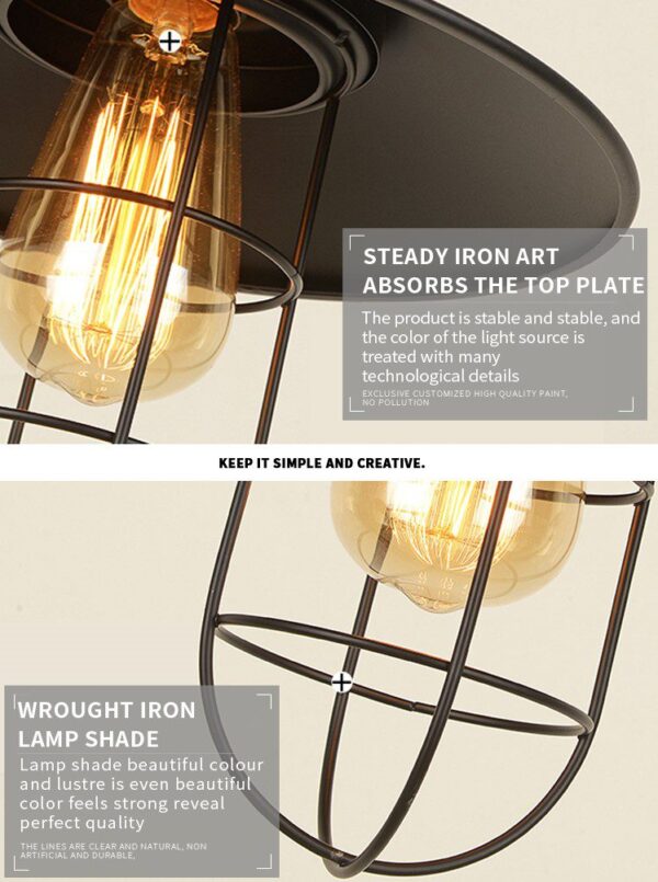 Ree Rustic Iron Pendant Lamp - Image 2