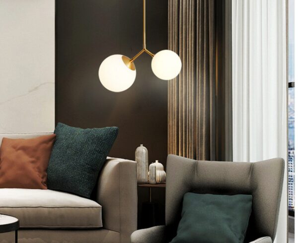 Opale Twins Glass Pendant Lamp - Image 2