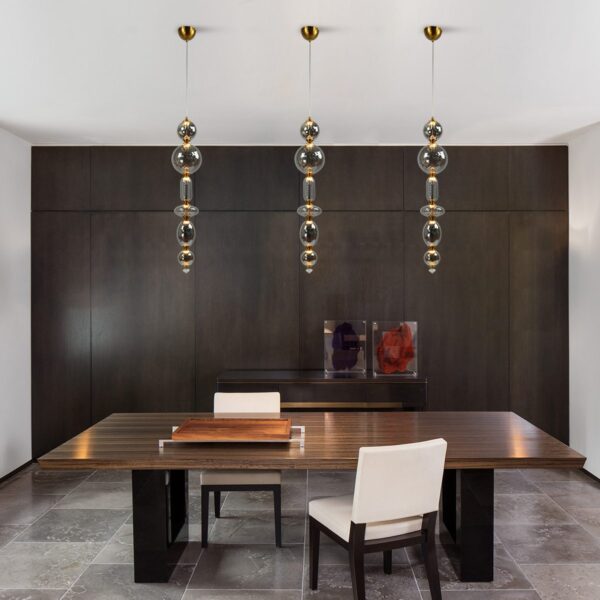 Latticated Smoked Glass Pendant Lamp - Image 3