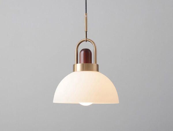 Halfmoon Arc (Glass, Wood) Pendant Lamp - Image 3