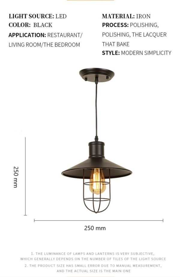 Ree Rustic Iron Pendant Lamp - Image 3