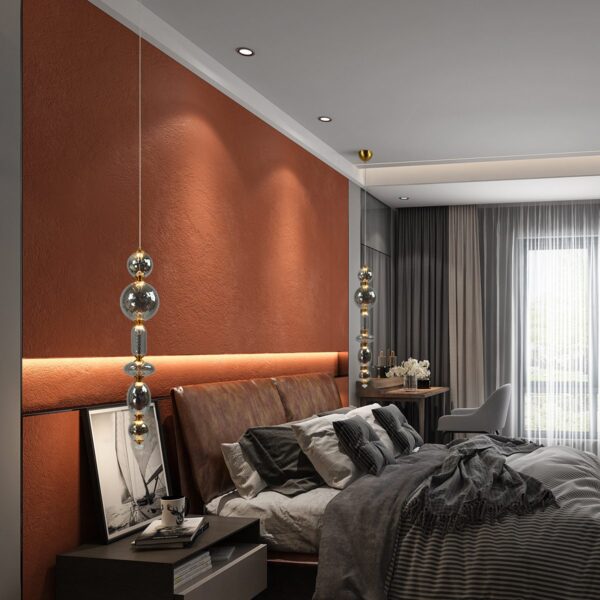 Latticated Smoked Glass Pendant Lamp - Image 4