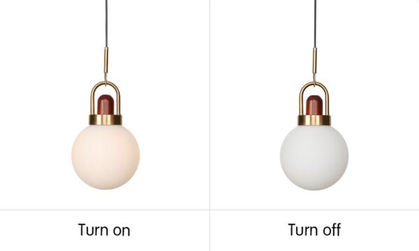 Full Moon Arc Glass Pendant Lamp - Image 3