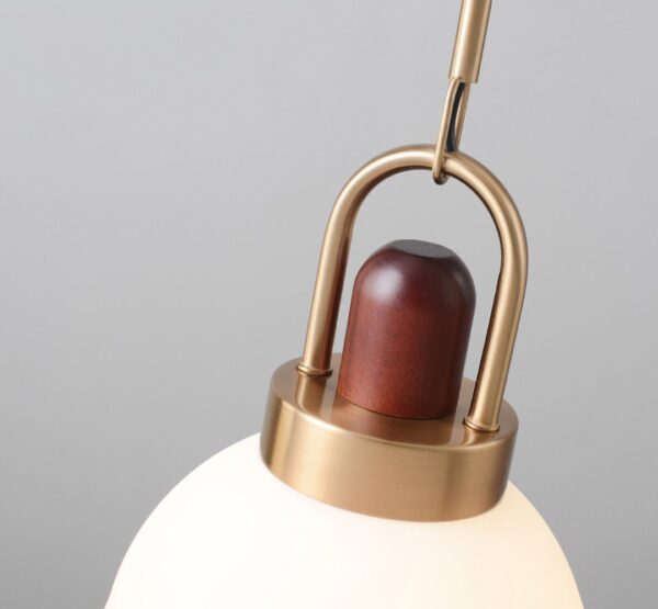 Halfmoon Arc (Glass, Wood) Pendant Lamp - Image 4