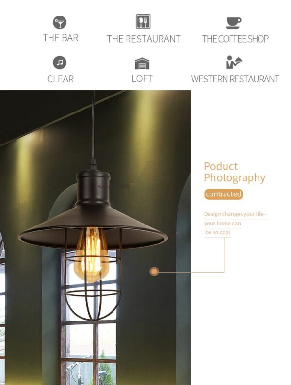 Ree Rustic Iron Pendant Lamp - Image 4