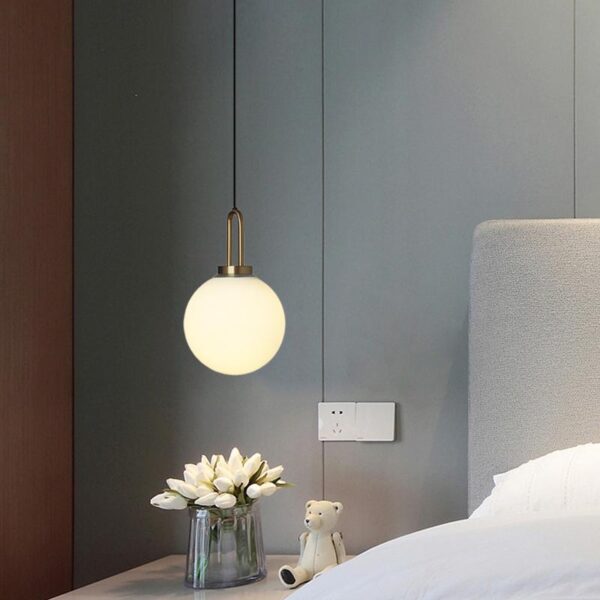 Full Moon Arc Glass Pendant Lamp - Image 4