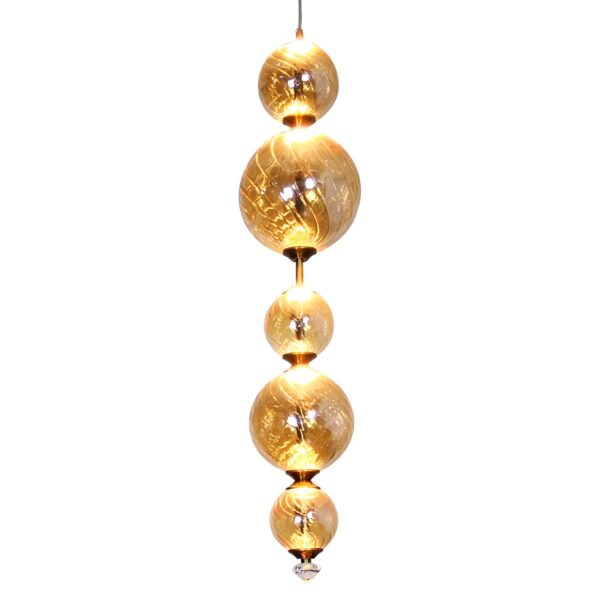 Latticated Amber Glass Pendant Lamp - Image 6