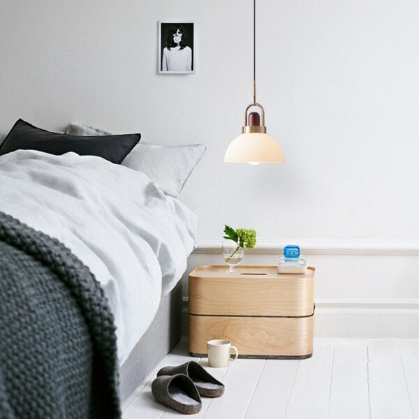 Halfmoon Arc (Glass, Wood) Pendant Lamp - Image 5