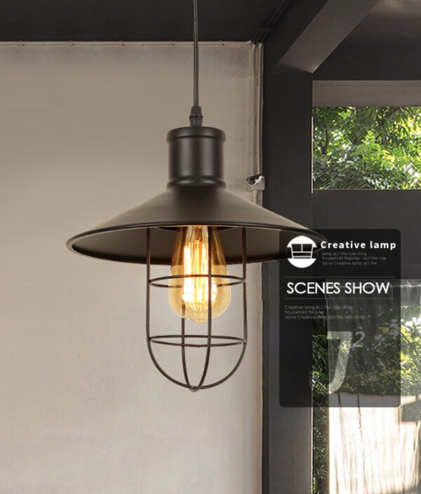Ree Rustic Iron Pendant Lamp - Image 6