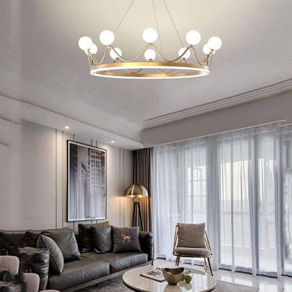 Royal Crown (8 Heads) Glass Chandelier - Image 6