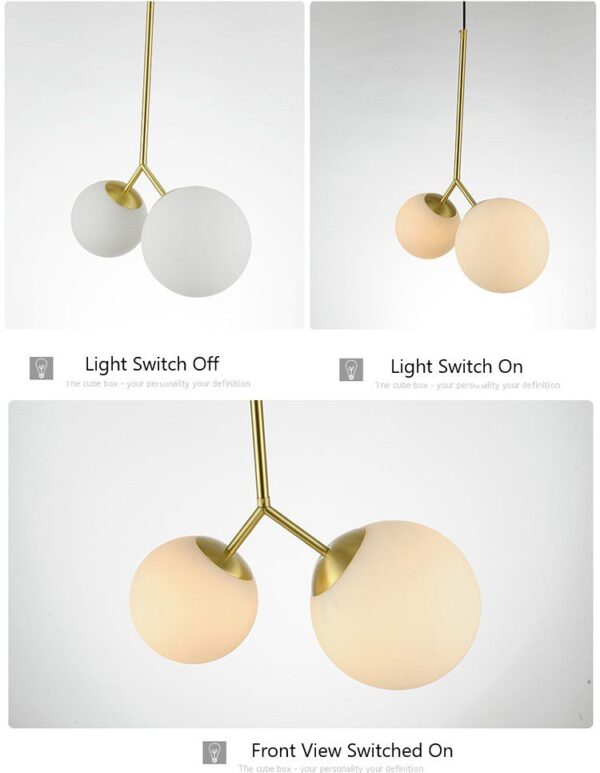 Opale Twins Glass Pendant Lamp - Image 6