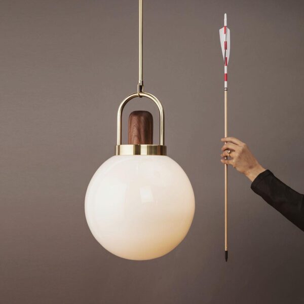 Full Moon Arc Glass Pendant Lamp - Image 7