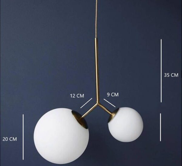 Opale Twins Glass Pendant Lamp - Image 7