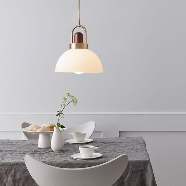 Halfmoon Arc (Glass, Wood) Pendant Lamp - Image 8