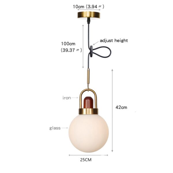Full Moon Arc Glass Pendant Lamp - Image 9