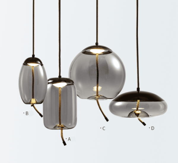 Aurorae Smoked Cluster-5 LED Glass Chandelier - Image 19