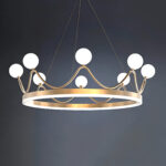 Royal Crown (8 Heads) Glass Chandelier