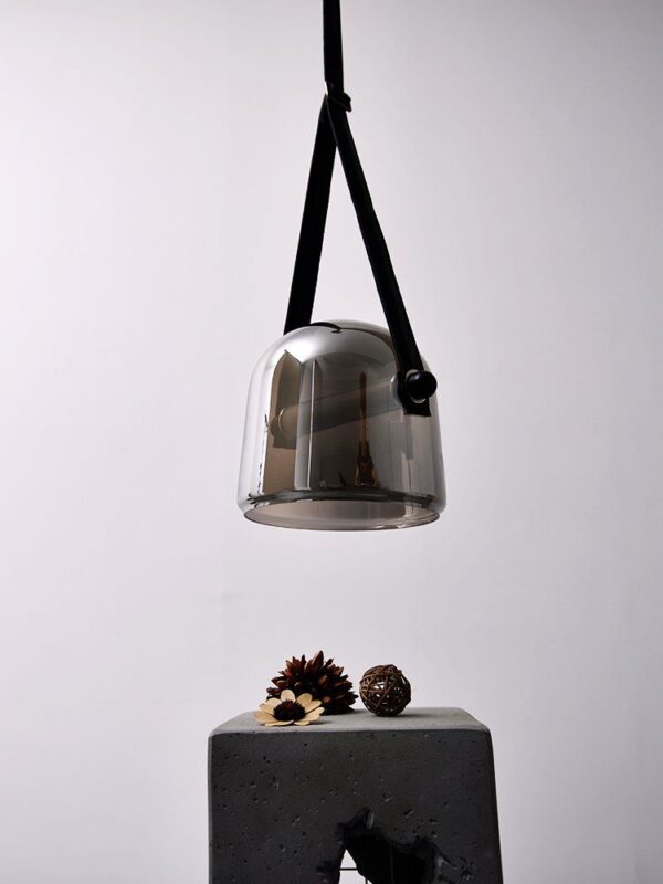 Dew Smoked (Glass, Leather) Pendant Light - Image 4