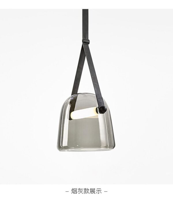Dew Smoked (Glass, Leather) Pendant Light - Image 5