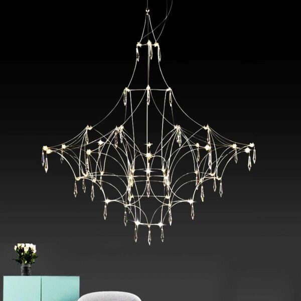 Crystalline Silver X Glass Chandelier