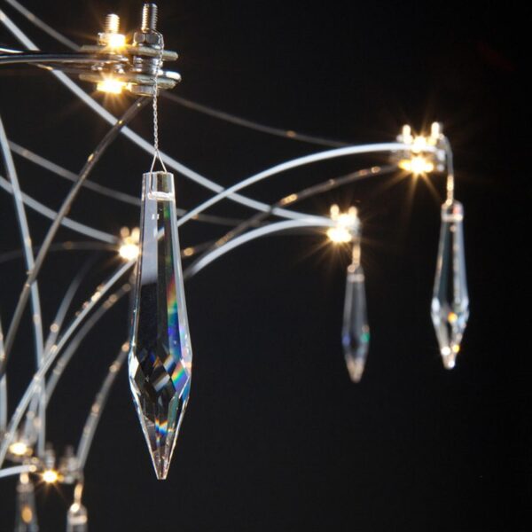 Crystalline Silver X Glass Chandelier - Image 2