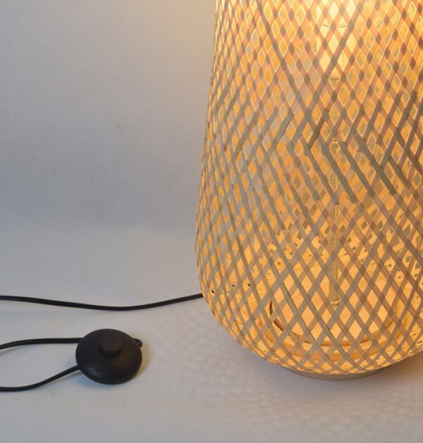 Japaneo Wooven Bamboo Floor Lamp - Image 2