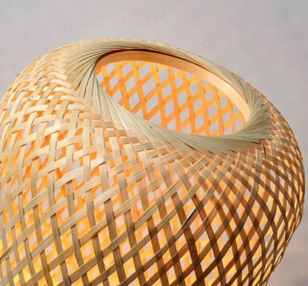 Japaneo Wooven Bamboo Floor Lamp - Image 4