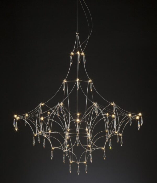Crystalline Silver X Glass Chandelier - Image 5