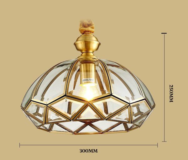 Mexican Gold Vintage Glass Pendant Light - Image 7