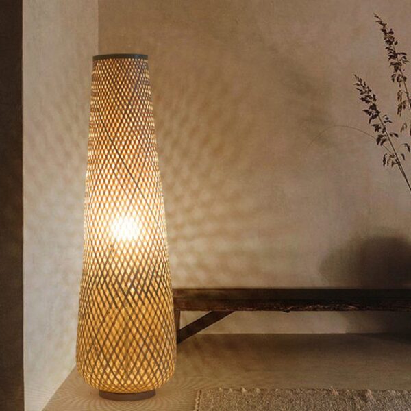 Japaneo Wooven Bamboo Floor Lamp - Image 8