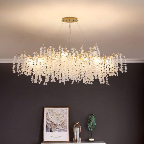 Droplet Petals Linear Chandelier