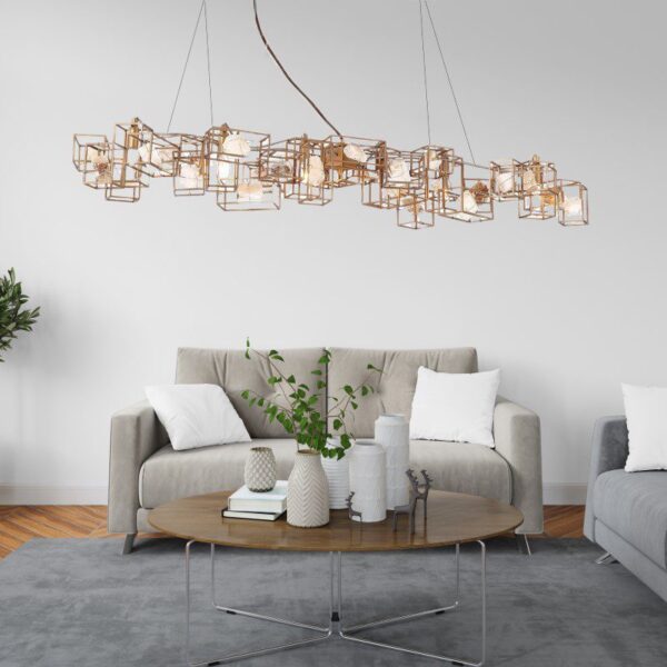Highland Arc Linear (Iron, Stone) Chandelier - Image 3