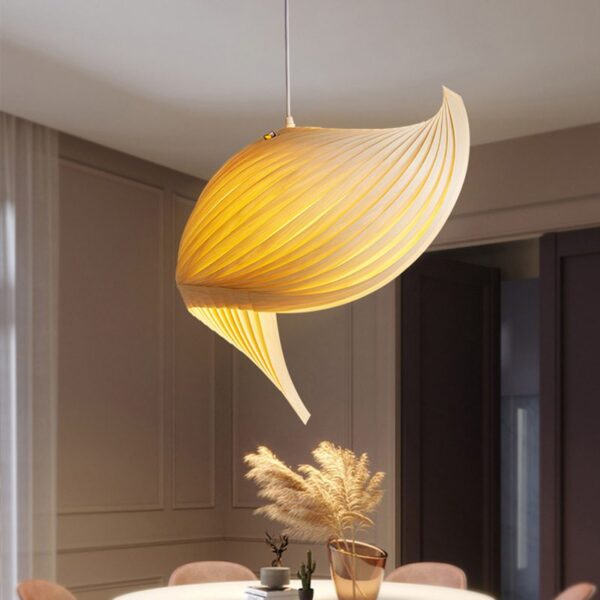 Cheese Flex Natural Wood Pendant Light
