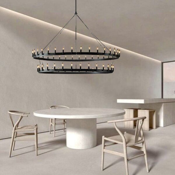Twin Tier Iron Chandelier
