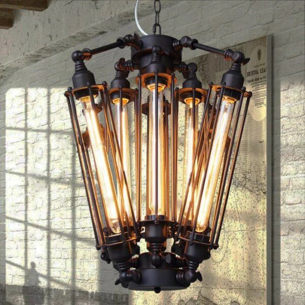 Rustic Refuge Wide Iron Pendant Light - Image 3