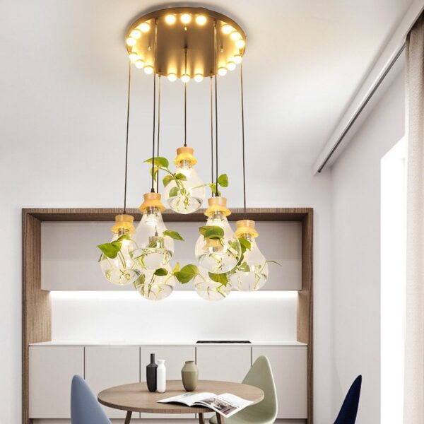 Greenery Globe Natural Wood Pendant Light - Image 3