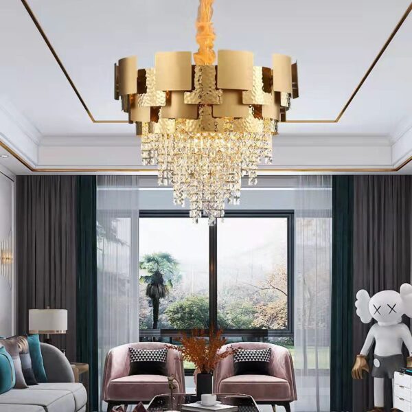Golden Hour (Round, 2 Sizes) Crystal Chandelier - Image 3