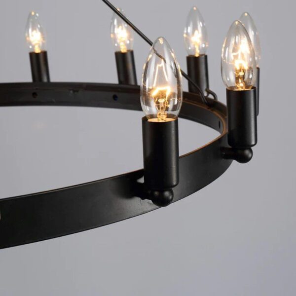 Twin Tier Iron Chandelier - Image 4
