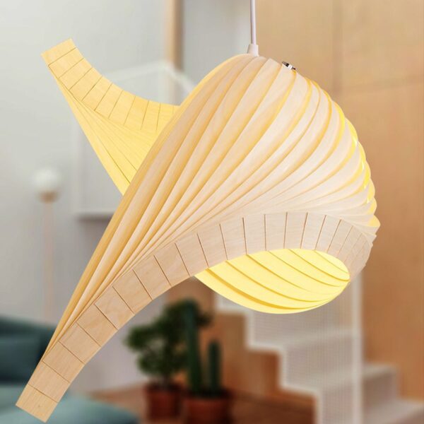 Cheese Flex Natural Wood Pendant Light - Image 5