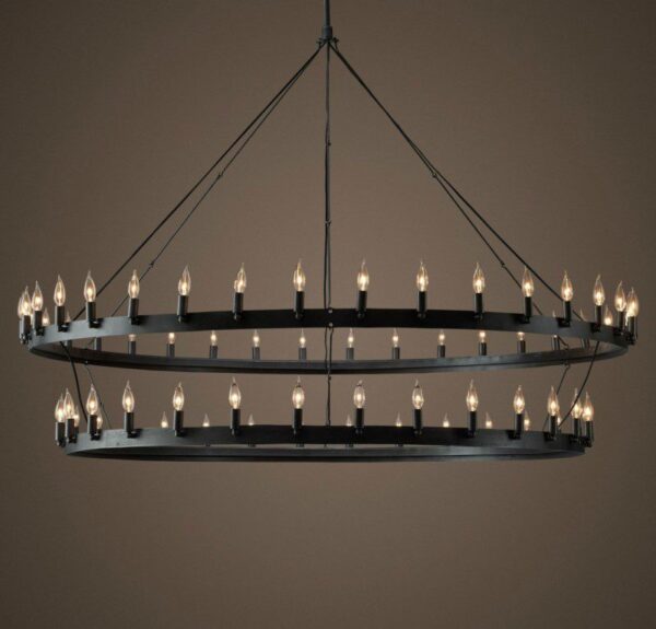 Twin Tier Iron Chandelier - Image 5