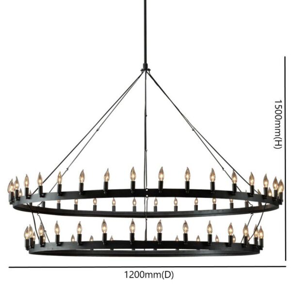 Twin Tier Iron Chandelier - Image 6