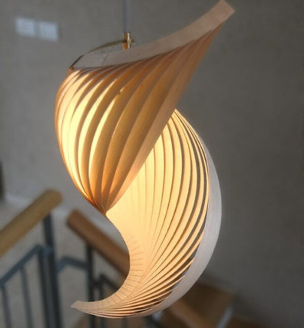 Cheese Flex Natural Wood Pendant Light - Image 7