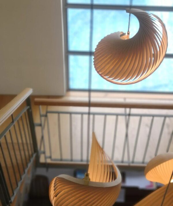 Cheese Flex Natural Wood Pendant Light - Image 8