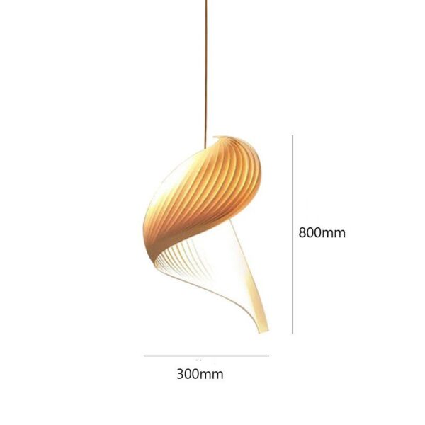 Cheese Flex Natural Wood Pendant Light - Image 9
