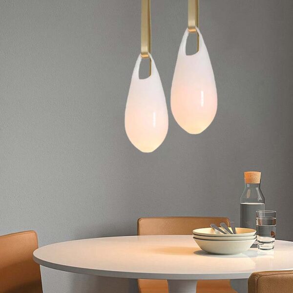 Milky Halo Light Glass Pendant Light