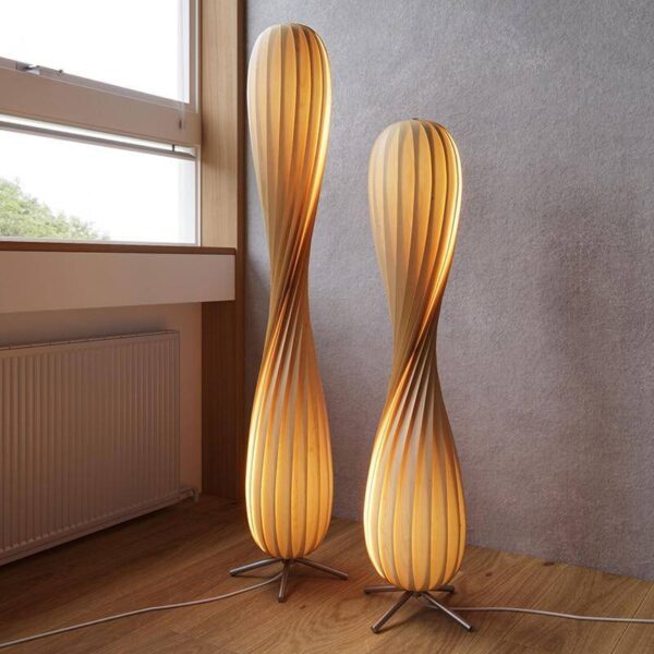 Wavy Willow (Veneer, Iron) Floor Lamp
