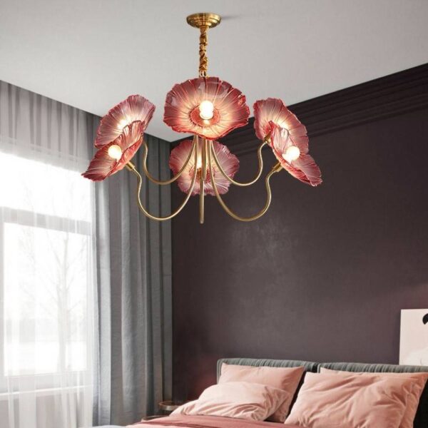 Red Blush Glass Chandelier