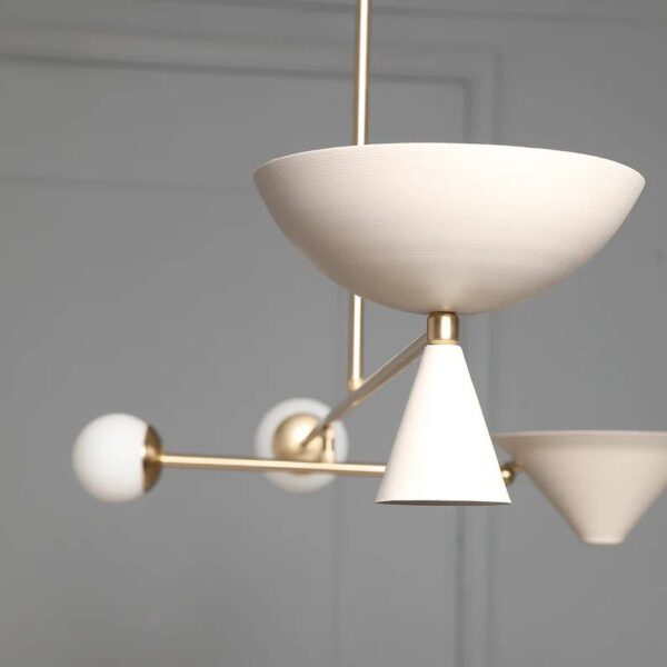 Neutral Bowl Beige Chandelier - Image 2
