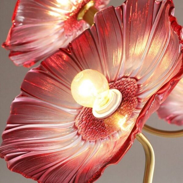 Red Blush Glass Chandelier - Image 4